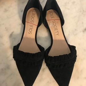 Sole society suede ruffle flats